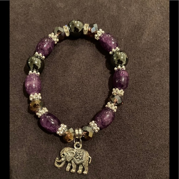 Handmade Beaded Gemstone Charm Bracelet.. - Picture 1 of 1